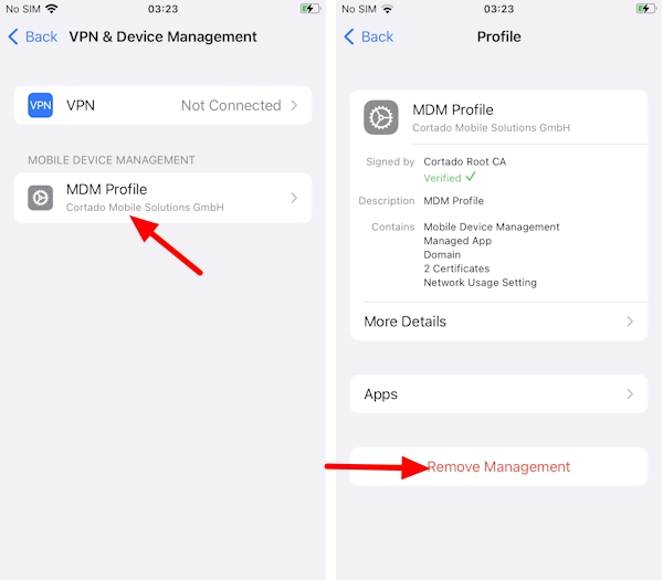 Remove Remote Management on iPhone