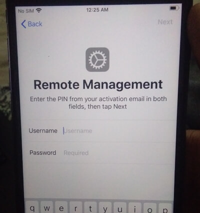 Remote Management Screen 