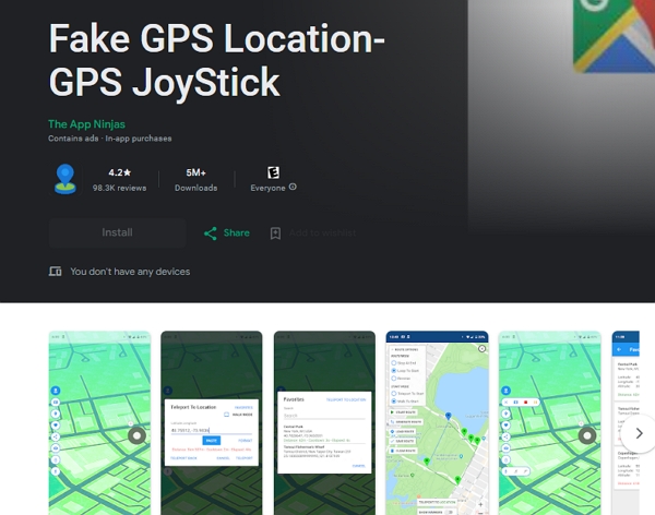Using Fake GPS Location-GPS JoyStick App