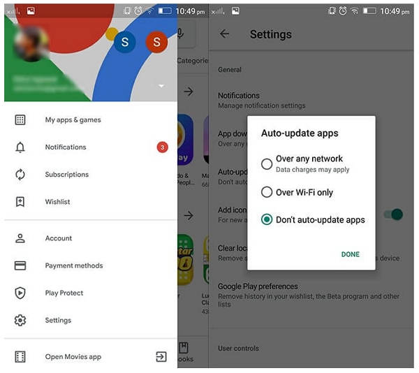 Disable Auto-Updates for Play Store