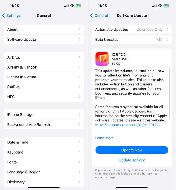 Update and Restart Your iPhone