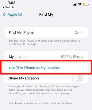 Share iMessage Location from Another Device 
