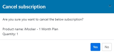 Confirm the Cancel subscription option